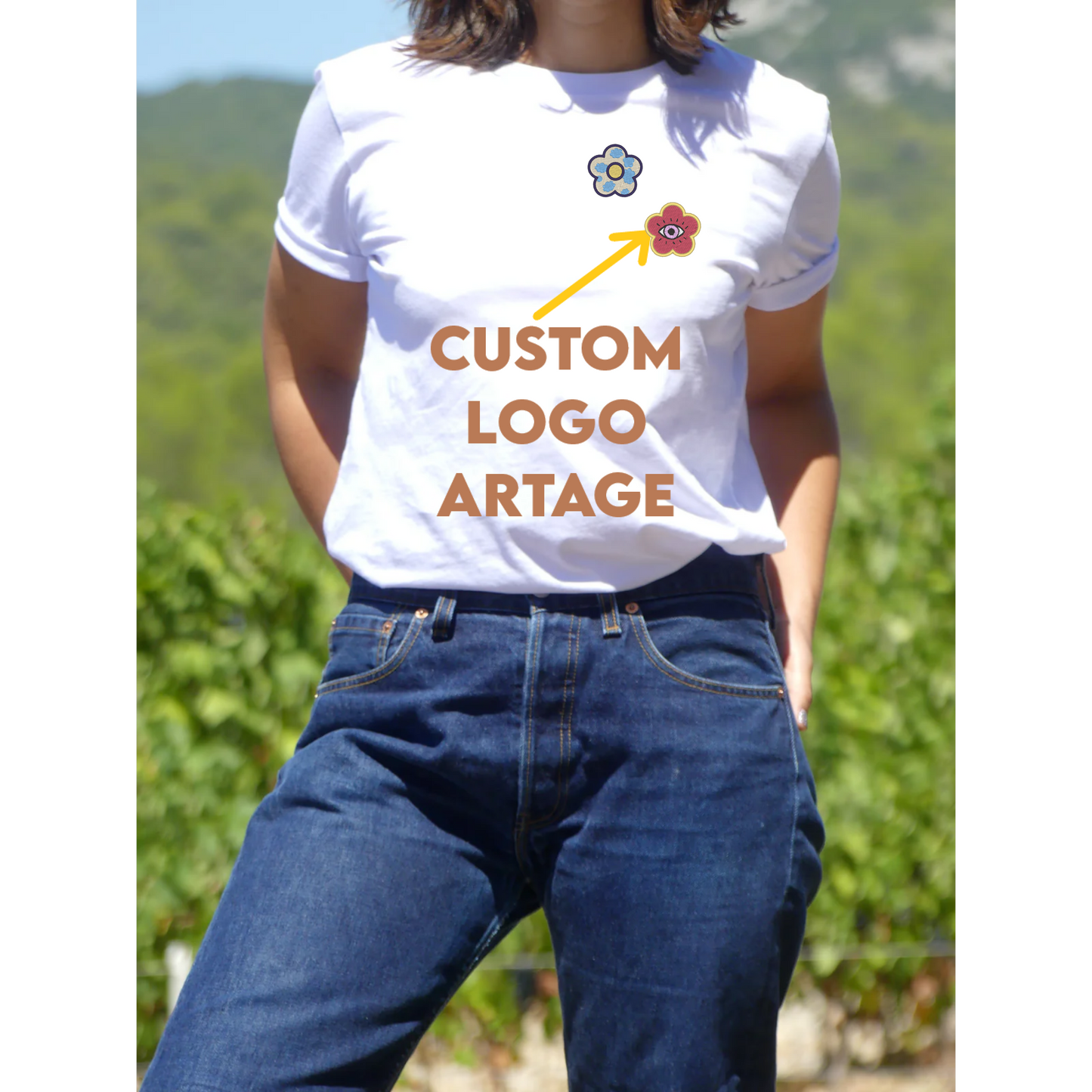 T-shirt Création logo fleur au choix